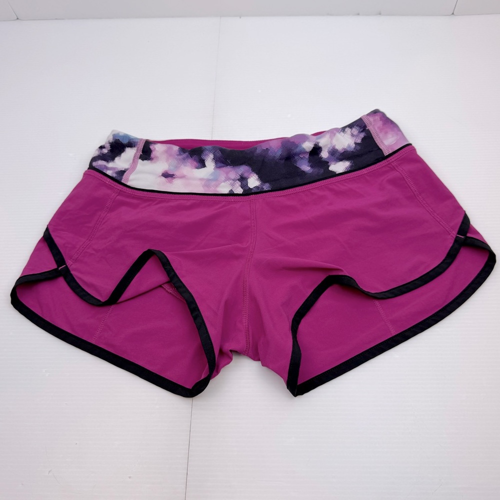 Lululemon Run Speed Short Women’s Size 2 Pink  Raspberry Blooming Pixie 4-Way